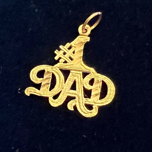 14k Gold plated #1Dad Pendant Charm & Happy Father’s Day & Grandpa photo Frames - Picture 1 of 5